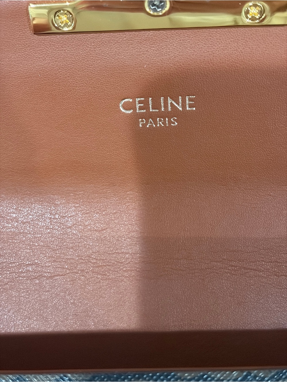 Celine Claude Triomphe shoulder bag in coated canvas and calfskin monogram - Picture 6 of 8